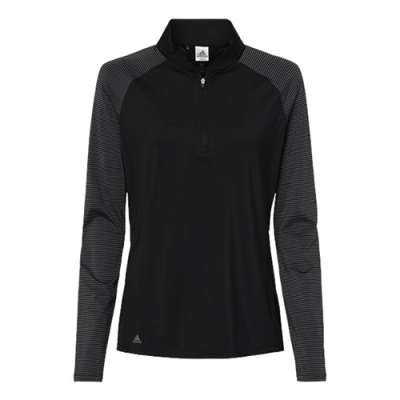 Adidas - Women's Stripe Block Quarter-Zip Pullover